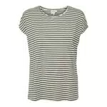 VERO MODA Damen VMAVA Plain SS TOP Stripe GA JRS NOOS T-Shirt