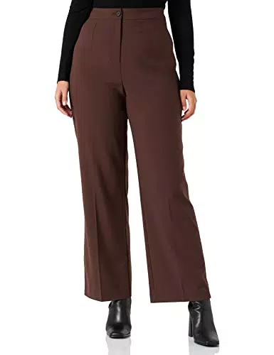 Vero Moda Women's VMSASIE HR Wide Pant NOOS Hose, Coffee Bean
