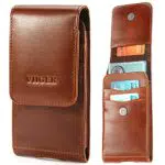 VIIGER Leder Handytasche für Gürtel, Flip Phone Case Smartphone Tasche für iPhone 14 Pro Max 13 Pro Max Galaxy S22 Ultra S23 Ultra