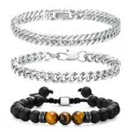 VNOX Armband Herren Armbänder Für Herren Armband Männer Edelstahl Armband Herren Silber