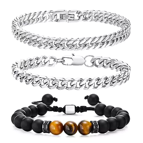 VNOX Armband Herren Armbänder Für Herren Armband Männer Edelstahl Armband Herren Silber