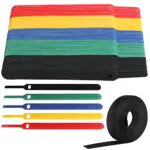 VoJoPi Klett Kabelbinder, 100 Stück Wiederverschließbar Kabel Klettband Klettbandrolle mit Nylonmaterial