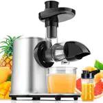 Vpcok Direct Slow Juicer Entsafter Gemüse und Obst mit 2 Geschwindigkeit & Umkehrfunktion & Saftkanne & Reinigungsbürste