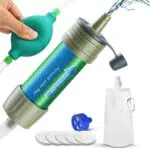 Wasserfilter Outdoor Mini Wasser Filter: Wasseraufbereitung Camping Trinkwasser mit Strohhalm - Tragbarer Trinkwasserfilter für Survival Notfall Hiking Wandern Reise Unterwegs