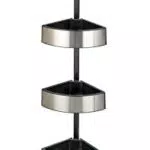 WENKO Teleskop Duschecke Premium Big Black, ausziehbares Badregal mit 3 Ablagen