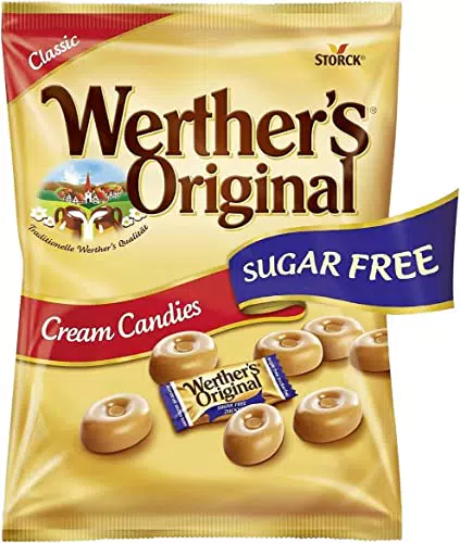 Werther's Original 1 x 70g Zuckerfreie Sahnebonbons mit leckerem Karamellgeschmack