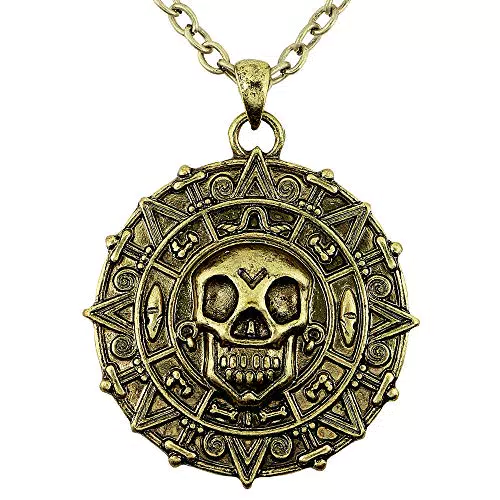 Widmann 46747 - Halskette mit Totenkopfkompass, Schmuck
