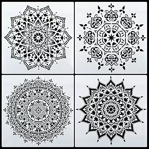 Wiederverwendbare Mandala Wand Schablonen Groß - für Scrapbooking Zeichnung Verfolgung DIY Möbel Boden Dekor Wände Fliesen Holz Stein Scrapbook Tagebuch Home
