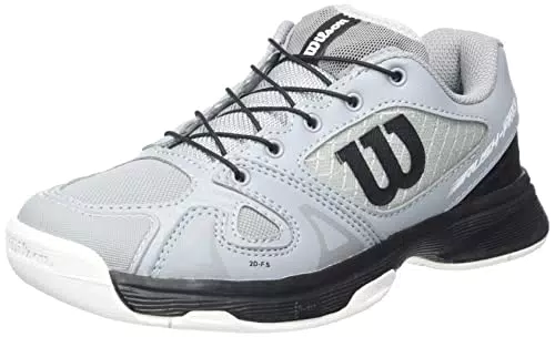 Wilson Jugend/Kinder Tennisschuhe, RUSH PRO JR QL, Grau/Schwarz/Weiß