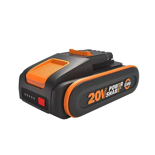 WORX WA3640 PowerShare Akku 20V - 2500mAh Li-Ion, wiederaufladbarer - kompakter Akku mit höher Sicherheit & längerer Laufzeit - mit LED Ladestandanzeige - kompatibel Geräte