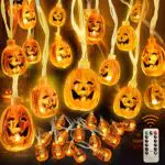 WOWDSGN Kürbis Lichterkette Halloween, 4M 40LED Herbst Halloween led Lichterkette für Innen und Außen