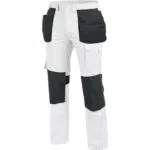 WÜRTH MODYF Bundhose mit Holstertasche Cetus - professionelle Arbeitshose für Herren - Bundhose mit Kunststoff Reißverschluss - in der Größe 50 in Weiß Anthrazit