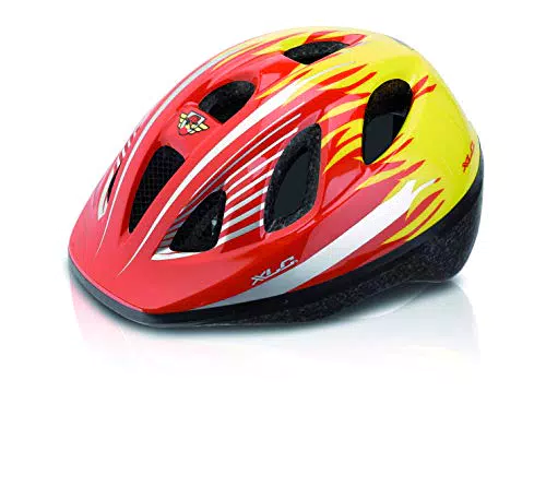 XLC Unisex-Youth Kinderhelm BH-C16, Rot, Gelb, 49-54 cm