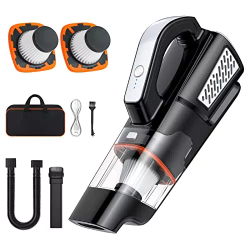 Yapwiki Handstaubsauger Akku, Kabelloser Auto-Staubsauger 9500PA Mini-Tragbarer Staubsauger
