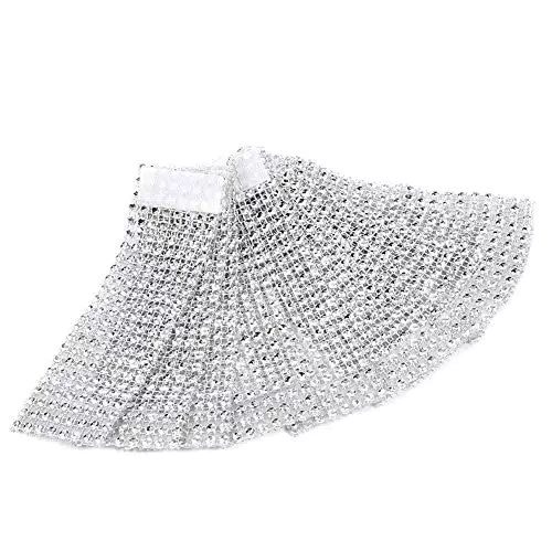 Yosoo 50 Stück Strass Serviettenringe Diamond Mesh Wrap Ribbon für Hochziet Party Weihnachten