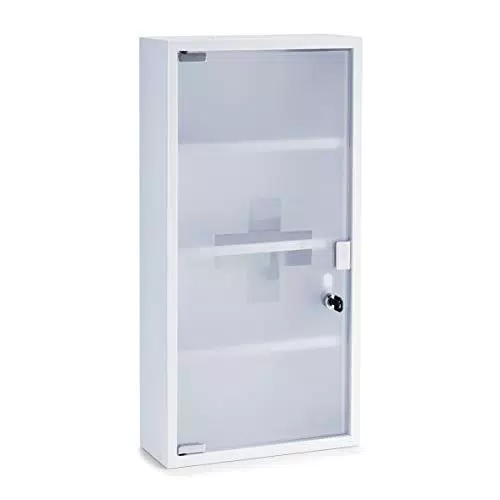 Zeller Medizinschrank, Metall, weiß, 30 x 12 x 60 cm