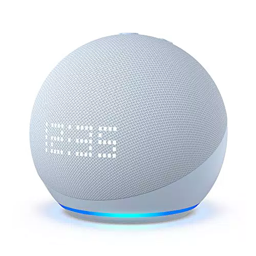Zertifiziert und generalüberholt Echo Dot mit Uhr, Smarter Lautsprecher mit Uhr und Alexa