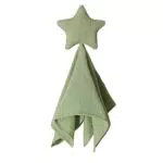 ZIGJOY Schmusetuch Schnuffeltuch Kuscheltuch Musselin Baumwolle Babydecke Komfort für Neugeborene Babys und Kleinkinder Geschenk für Junge und Mädchen Baby Lovey Grün Stern