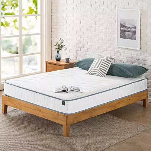 Zinus 20, 3 cm Schaumstoff- und Federkernmatratze mit gestepptem Faserbezug / CertiPUR-US zertifizierte Schaumstoffe/ Rollmatratze/ Oeko-Tex zertifiziert / H3-H4/ 90 x 200 cm