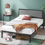 ZINUS Korey 36 cm Metallbettrahmen mit gepolstertem Kopfteil