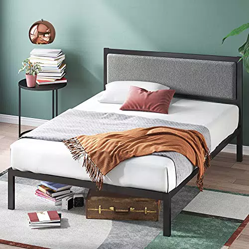 ZINUS Korey 36 cm Metallbettrahmen mit gepolstertem Kopfteil