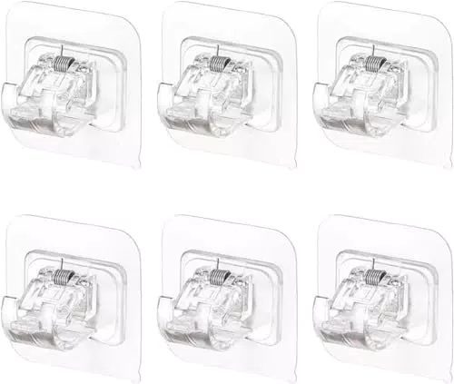 6 Stück Selbstklebende Gardinenstangen, Wand Halterungen Handtuch Befestigung Stangen Halter Vorhänge Haken
