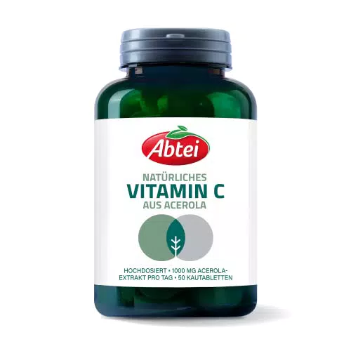 Abtei NATURE & SCIENE Natürliches Vitamin C aus Acerola 1000 mg Acerola-Extrakt je Tagesdosis - laborgeprüft