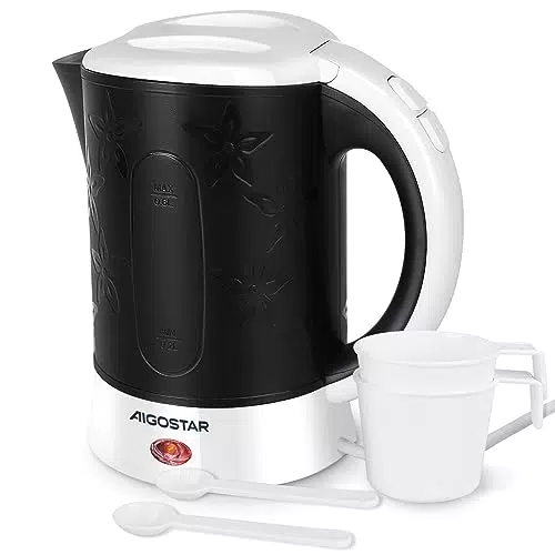 Aigostar Cooltravel - Mini Wasserkocher Klein 0, 6 Liter Reisewasserkocher 650W