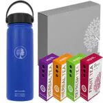 amapodo Tee Set - verschiedene Teesorten & Teeflasche - Teeset Geschenk für Frauen - Geschenke für Teetrinker - Teegeschenke - Kräutertee Geschenkset - Teegeschenkeideen Geburtstag