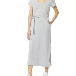 Amazon Essentials Damen Midi-T-Shirt-Kleid Kurze Ärmel Gürtel