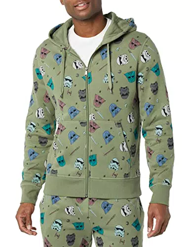 Amazon Essentials Disney, Marvel, Star Wars Herren Fleece-Kapuzenpulli mit durchgehendem Reißverschluss