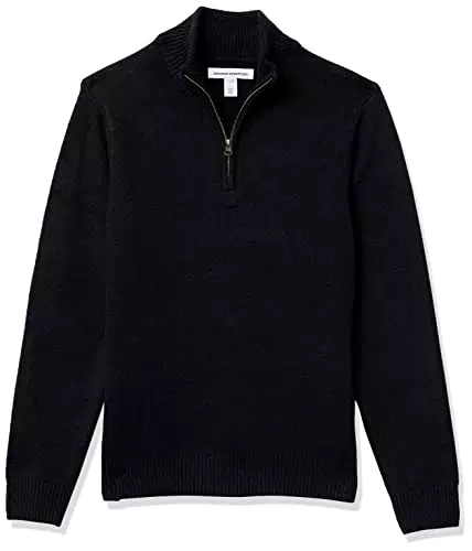 Amazon Essentials Herren Soft-Touch-Pullover mit Viertelreißverschluss und Langen Ärmeln
