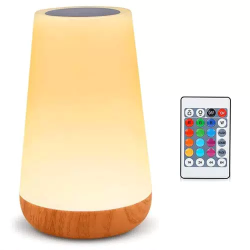 Amouhom LED Nachtlicht mit Fernbedienung, 13 Farben Touch Control Nachttischlampe