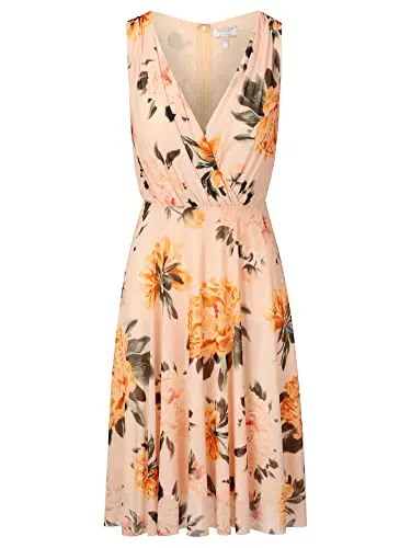 ApartFashion Damen Partykleid Kleid, Apricot-multicolor