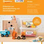 AVERY Zweckform 62036 Living Etiketten zur Kennzeichnung von Sammelboxen 12 Stück weiß