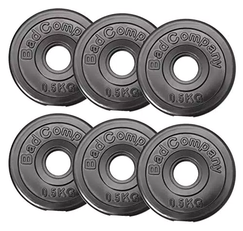 Bad Company Hantelscheiben 30/31 mm Kunststoff 3kg I Gewicht Set 6 x 0