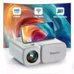 Beamer, Jimveo WiFi Mini Beamer 9500 Lumen 1080p Full HD Beamer 250''Display Mini Projektor LCD Heimkino/Outdoor/Kompatibel mit TV Stick/X-Box/DVD/Laptop/Smartphone Kleiner Beamer