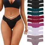 BeReady Baumwolle String Tanga Damen Spitze Unterhosen Frauen V-Waist Atmungsaktiv No Show Thong Mehrpack 6/12er Pack