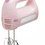 Bestron AHM300P Handmixer im Retro Design mit Rührbesen und Knethaken