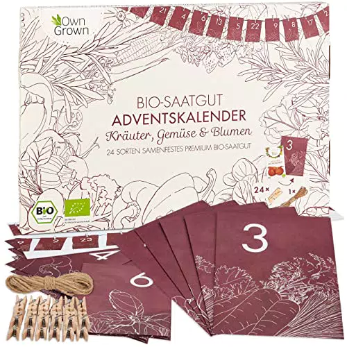 BIO Saatgut Adventskalender 2023 : BIO Samen Adventskalender 2023 mit Gemüse Samen