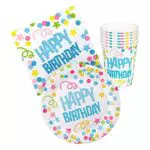 Boland 31009 - Partygeschirr Set Happy Birthday, 6 Teller