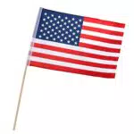 Boland 44954 - Fahne Amerika, Größe 30 x 45 cm, Länge Holzstab 60 cm