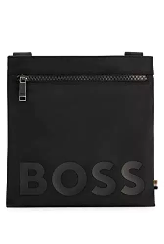 BOSS Herren Catch 2.0DS S z en L Logo-Umhängetasche aus recyceltem Material mit Struktur Schwarz Stck