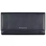Bugatti Lady Top Geldbörse Damen Groß viele Fächer Leder 17CC - Portemonnaie Damen Leder - Portmonee Geldbeutel Damengeldbörse - Blau