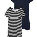 C&A Damen Kleid Umstandsmode Rundhalsausschnitt unter dem Knie Body Fit Kleider schwarz S