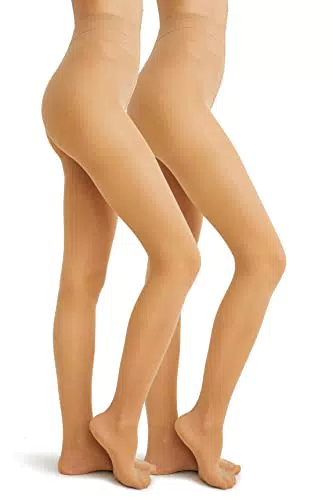 C&A Damen Strumpfhose Stretch 40 DEN 2er Pack|Multipack bronze XL