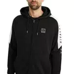 C&A Herren Hoody Sweatjacke Rundhalsausschnitt Unifarben schwarz XL