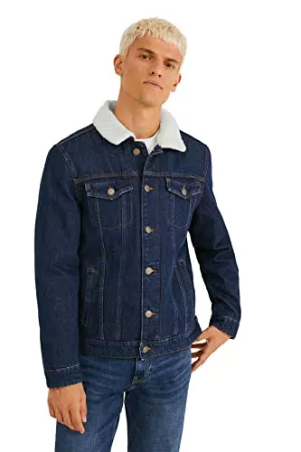 C&A Herren Jeansjacke Regular Fit Polyester|Baumwolle|Denim jeans-dunkelblau XL