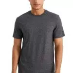 C&A Herren T-Shirt Kurzärmelig Rundhalsausschnitt Baumwolle Melange/Meliert grau-Melange XL