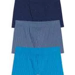 C&A Herren Trunk Unterwäsche 3er Pack|Multipack Stretch|Baumwolle Streifen blau S